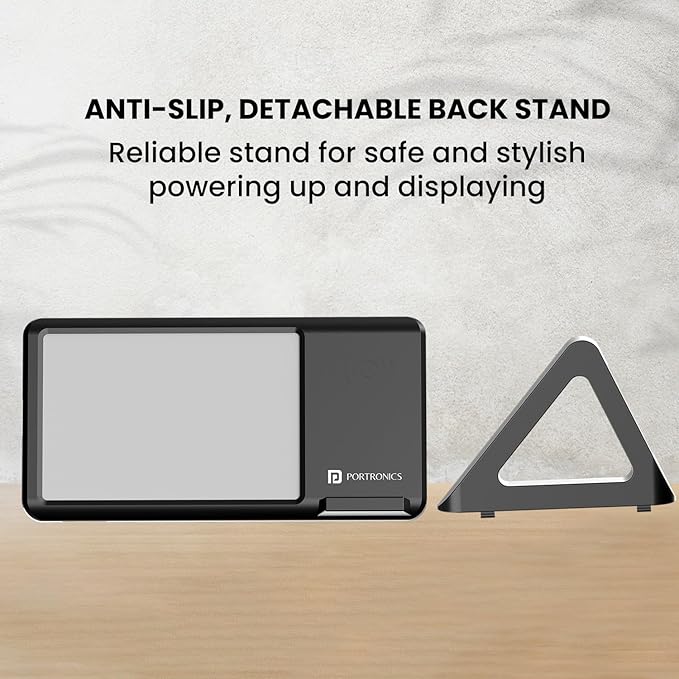 Portronics Freedom 5 Provides Double Utility- a 15W Wireless Charger for Your iPhone (12 & Above Series) and a Photo Frame to Preserve Your Timeless Memories(Black) - Image 3