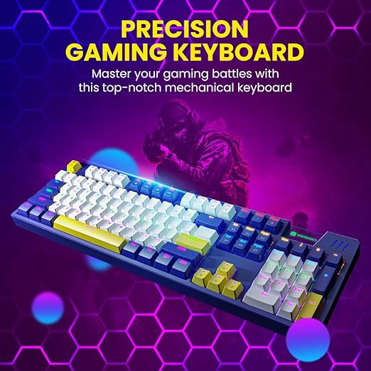 Portronics K2 Mechanical Gaming Keyboard with Red Linear Switches, 1.5 Meter Long Cable & Dynamic Lighting(Blue) - Image 2